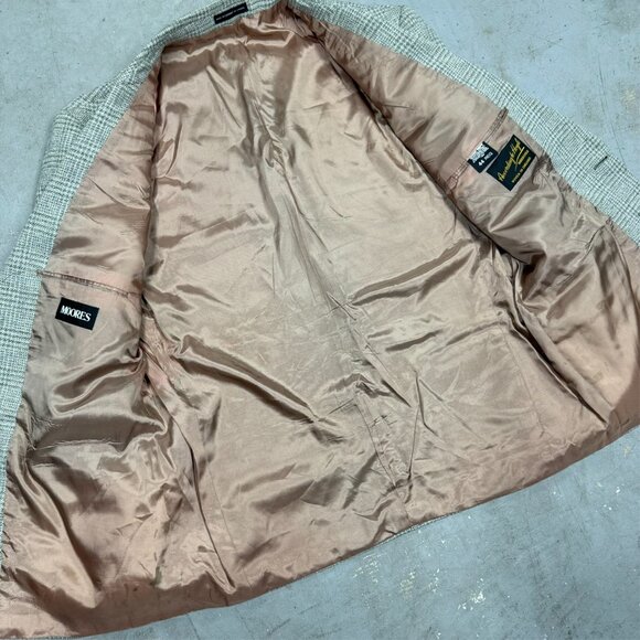 Moores Wool Viscose Blazer Hoyle England Sport Coat Tweed Beige 44R - Picture 6 of 9